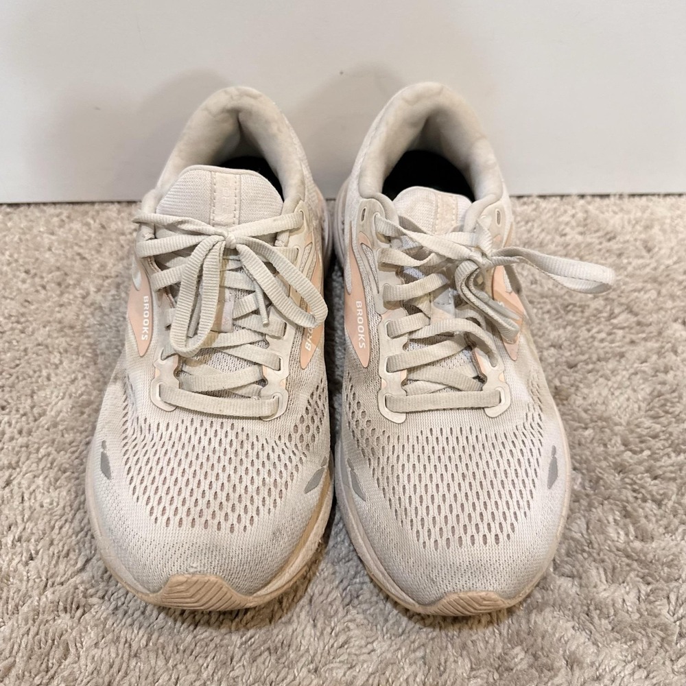 Brooks Ghost 15 Shoes Womens Size 8.5 Beige Running Sneakers 120381 1B259 - Picture 2 of 11